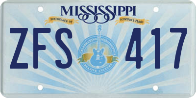 MS license plate ZFS417