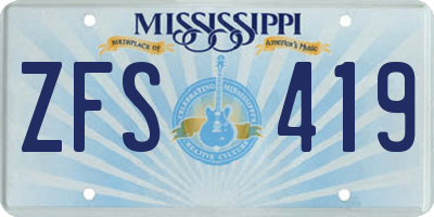 MS license plate ZFS419