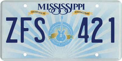 MS license plate ZFS421