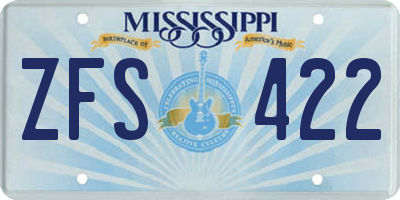 MS license plate ZFS422