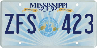 MS license plate ZFS423
