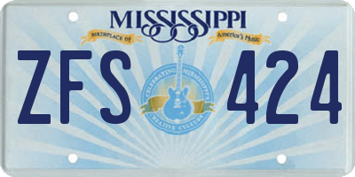 MS license plate ZFS424