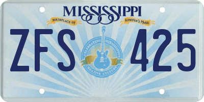 MS license plate ZFS425