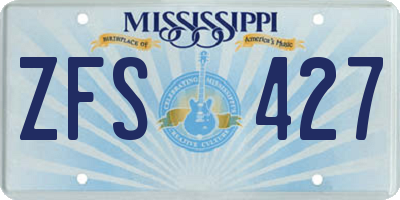 MS license plate ZFS427