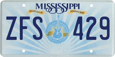 MS license plate ZFS429