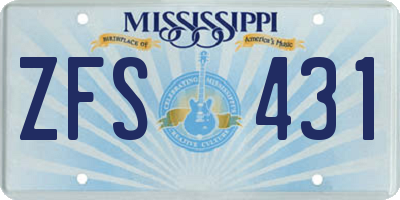 MS license plate ZFS431