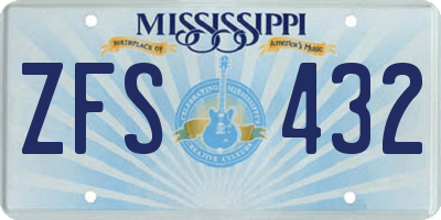 MS license plate ZFS432