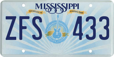 MS license plate ZFS433