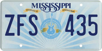 MS license plate ZFS435