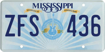 MS license plate ZFS436