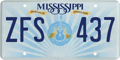 MS license plate ZFS437