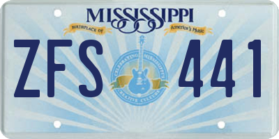 MS license plate ZFS441