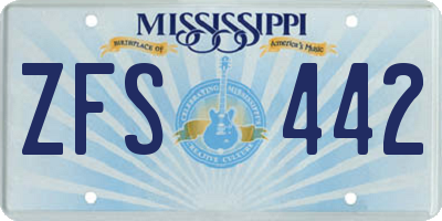 MS license plate ZFS442