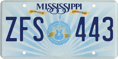 MS license plate ZFS443