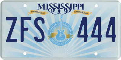 MS license plate ZFS444
