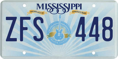 MS license plate ZFS448