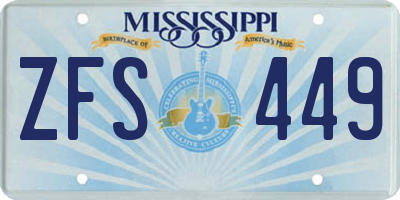 MS license plate ZFS449