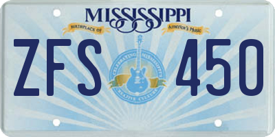 MS license plate ZFS450