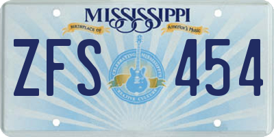 MS license plate ZFS454