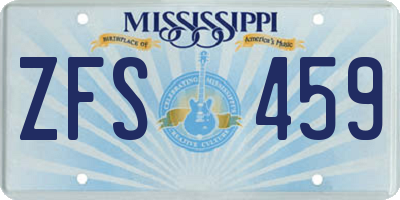 MS license plate ZFS459