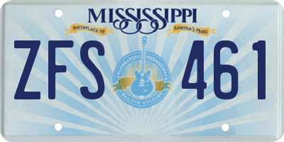 MS license plate ZFS461
