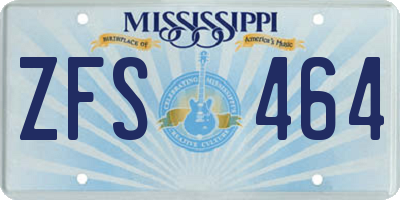 MS license plate ZFS464