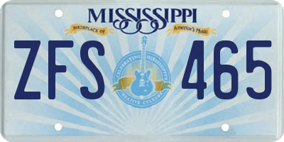 MS license plate ZFS465