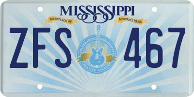 MS license plate ZFS467