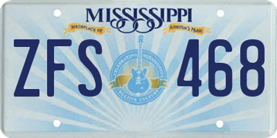MS license plate ZFS468