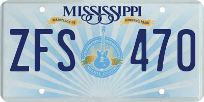 MS license plate ZFS470