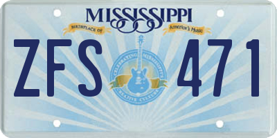 MS license plate ZFS471