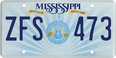 MS license plate ZFS473