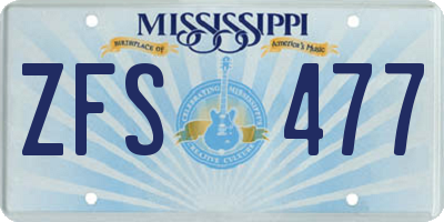 MS license plate ZFS477