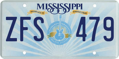MS license plate ZFS479