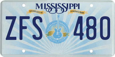 MS license plate ZFS480
