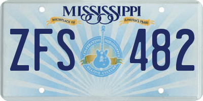 MS license plate ZFS482