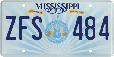 MS license plate ZFS484