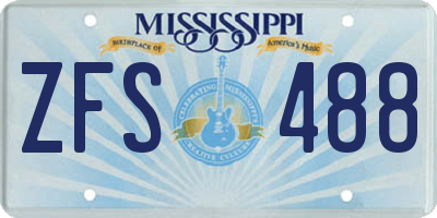 MS license plate ZFS488
