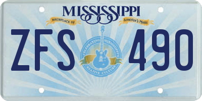 MS license plate ZFS490