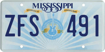 MS license plate ZFS491