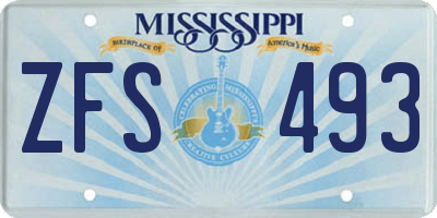MS license plate ZFS493