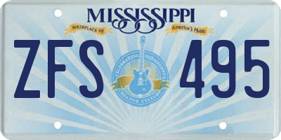 MS license plate ZFS495