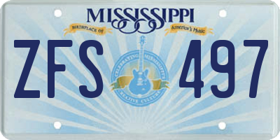 MS license plate ZFS497