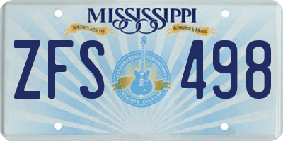 MS license plate ZFS498