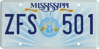 MS license plate ZFS501