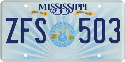 MS license plate ZFS503