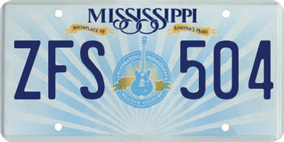 MS license plate ZFS504