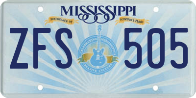 MS license plate ZFS505