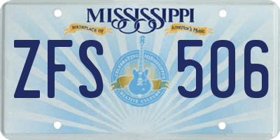 MS license plate ZFS506