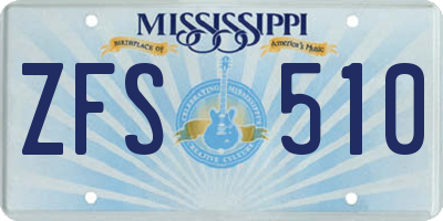 MS license plate ZFS510